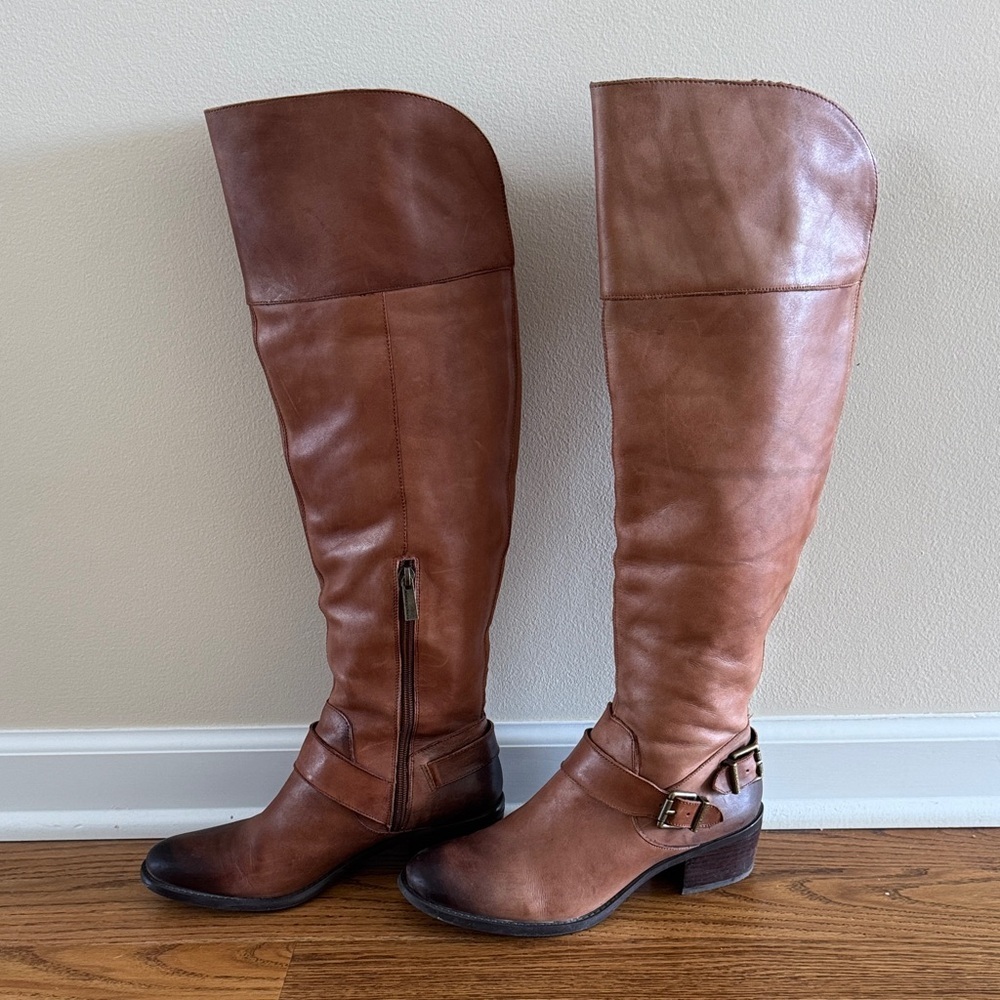 Vince Camuto Leather Bethany harness Knee-High Boots - Picture 2 of 10